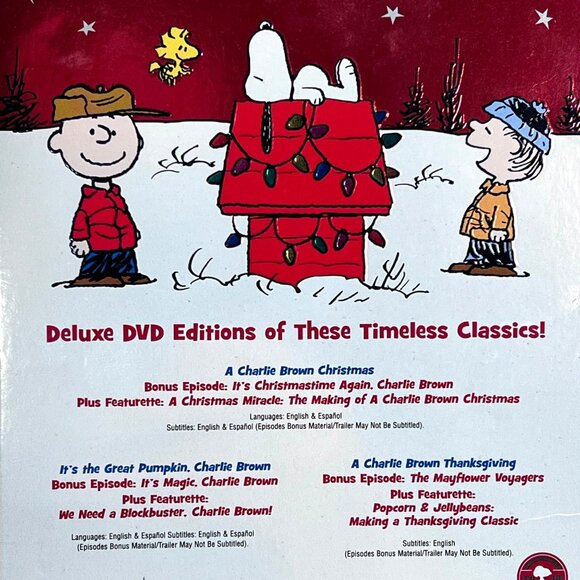 Peanuts Deluxe Holiday Collection Remastered Classics 3-DVD Set Christmas Snoopy - Picture 4 of 14